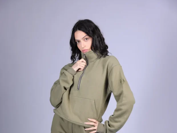 Half Zipper Hoodie Women - Image 3