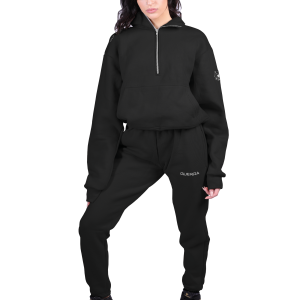 The Half-Zip Women Jogger Set Black